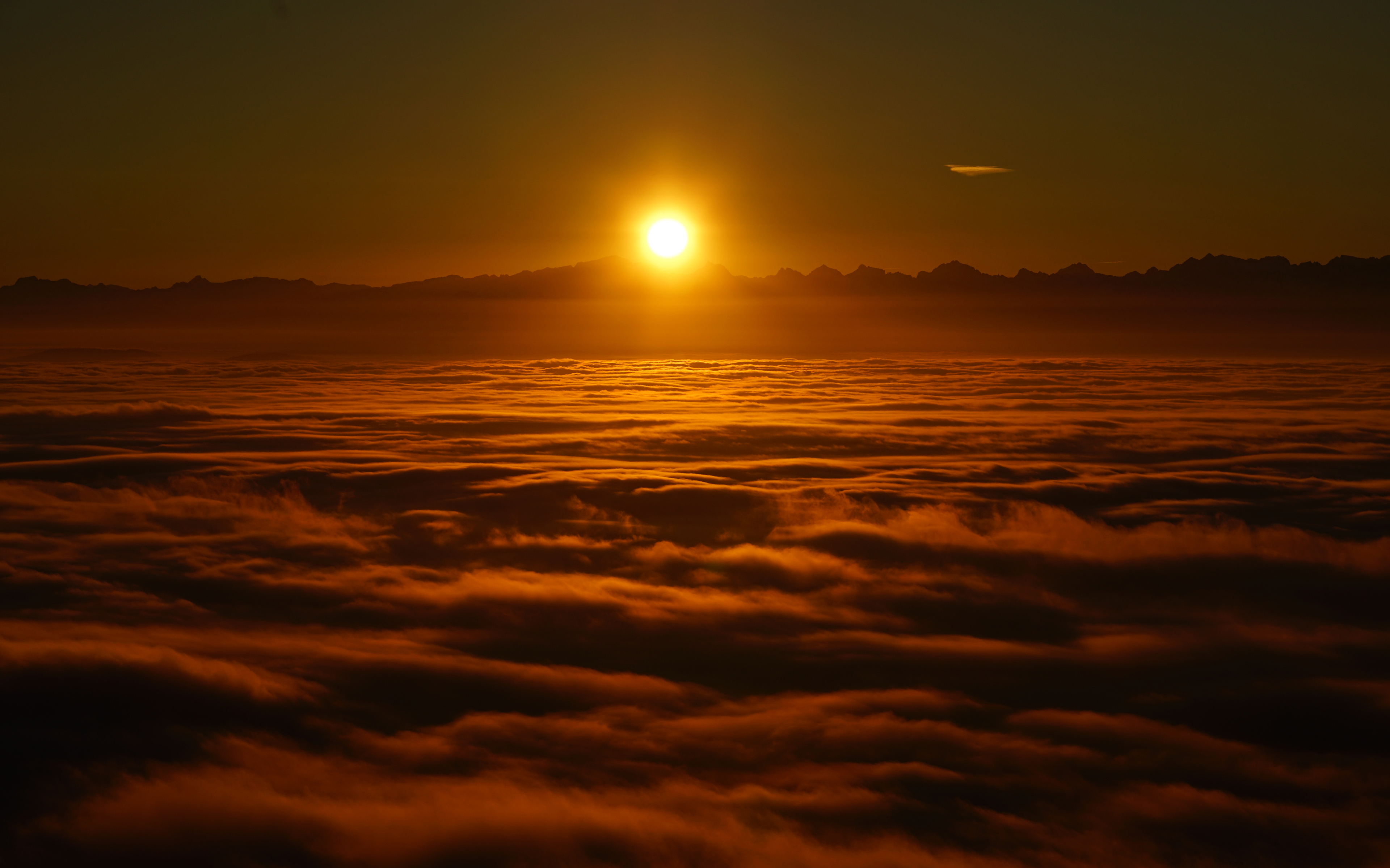 Sunrise above Clouds 4K120574641 - Sunrise above Clouds 4K - sunrise, Hour, Clouds, Above